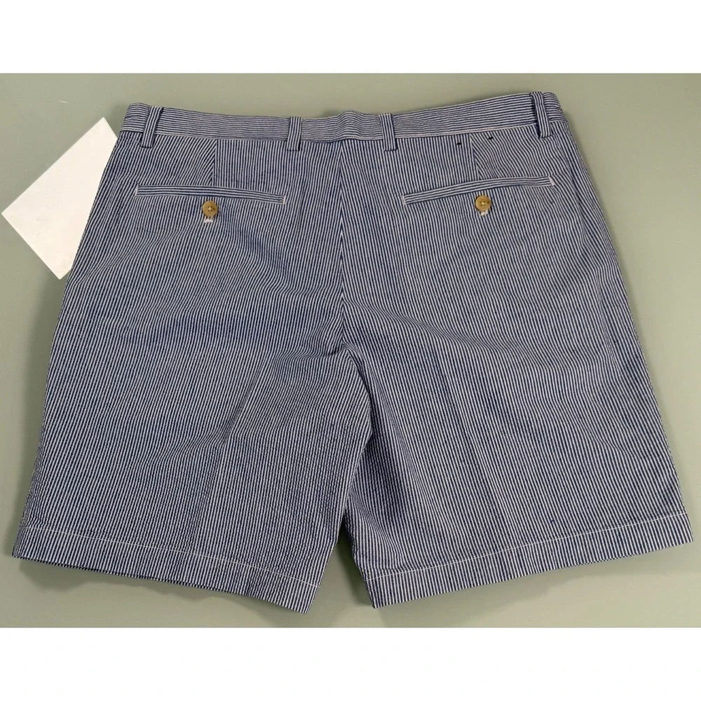 Banana Republic Aiden Club Short Men's 38 Blue & White Gingham Chino‎ DadCore